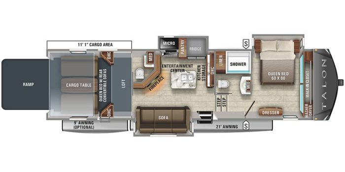 FIFTH WHEEL JAYCO TALON 405T 2021 CARGO TOY HAULER 41.42 PIEDS - Image 24